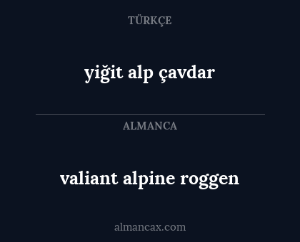 yiğit alp çavdar - valiant alpine roggen