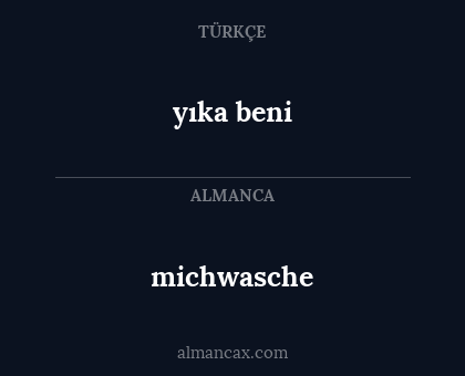 michwasche - yıka beni