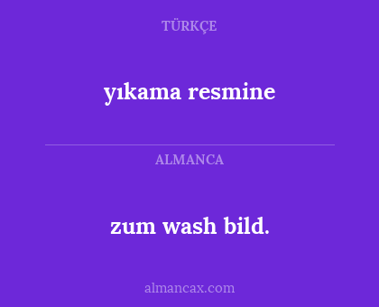 yıkama resmine - zum wash bild.