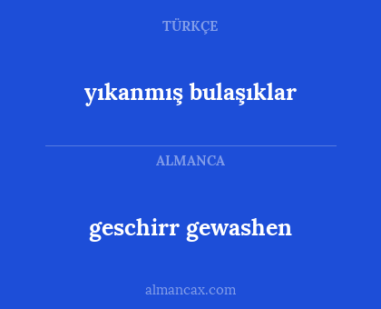 geschirr gewashen - yıkanmış bulaşıklar