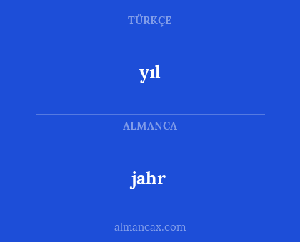 yıl - jahr