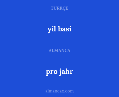 pro jahr - yil basi