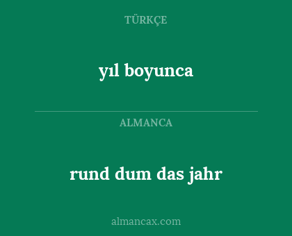 yıl boyunca - rund dum das jahr
