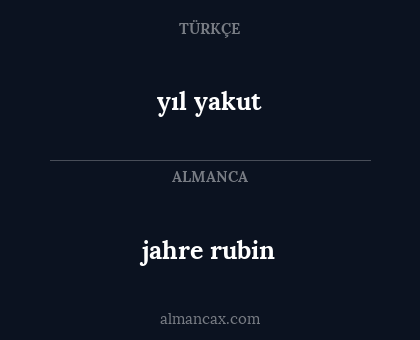yıl yakut - jahre rubin