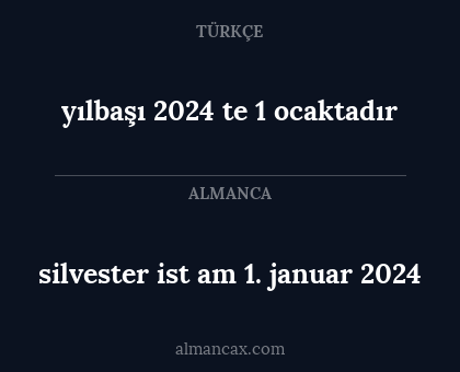 silvester ist am 1. januar 2024 - yılbaşı 2024 te 1 ocaktadır