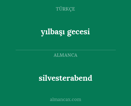 yılbaşı gecesi - silvesterabend