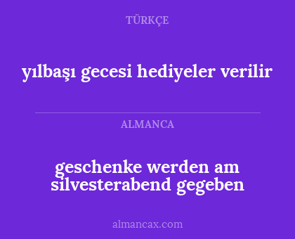 yılbaşı gecesi hediyeler verilir - geschenke werden am silvesterabend gegeben