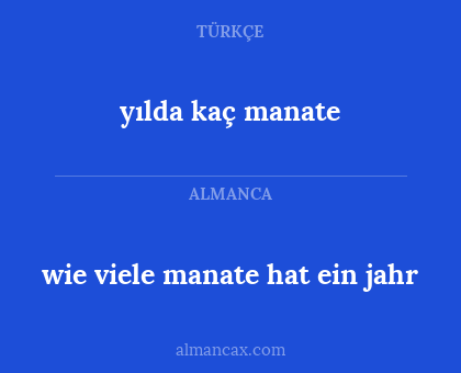 yılda kaç manate - wie viele manate hat ein jahr
