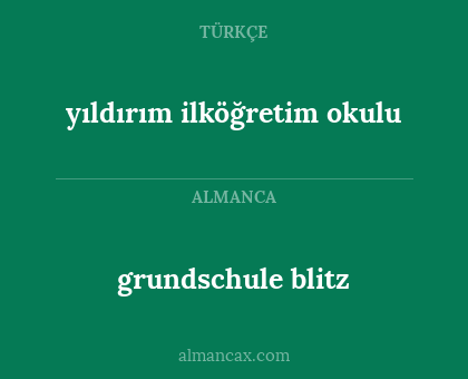 grundschule blitz - yıldırım ilköğretim okulu