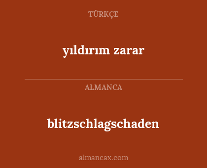 yıldırım zarar - blitzschlagschaden