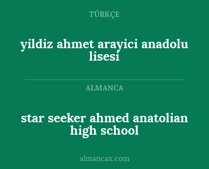 yildiz ahmet arayici anadolu lisesi - star seeker ahmed anatolian high school