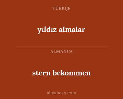 stern bekommen - yıldız almalar