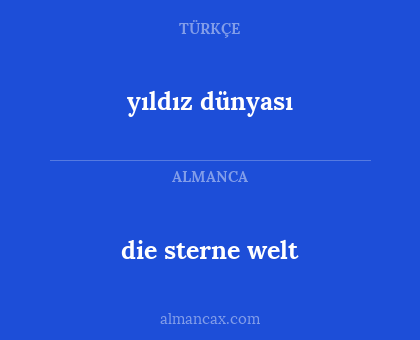 yıldız dünyası - die sterne welt