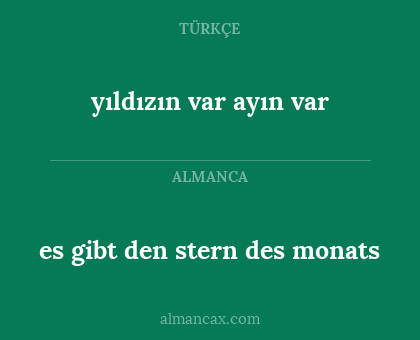 es gibt den stern des monats - yıldızın var ayın var
