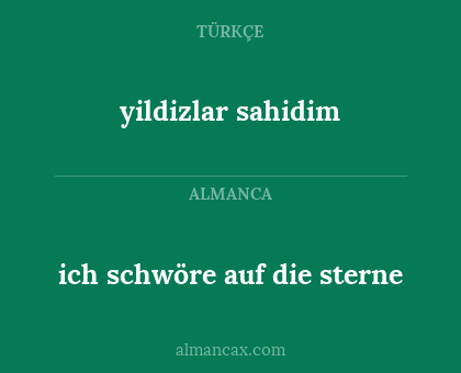 yildizlar sahidim - ich schwöre auf die sterne