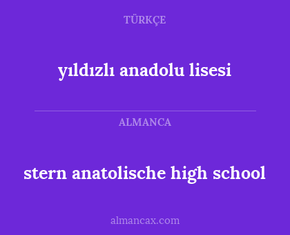 stern anatolische high school - yıldızlı anadolu lisesi