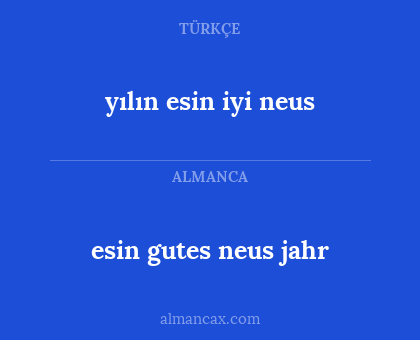 esin gutes neus jahr - yılın esin iyi neus