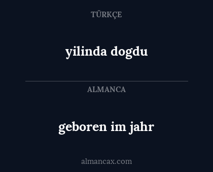 geboren im jahr - yilinda dogdu