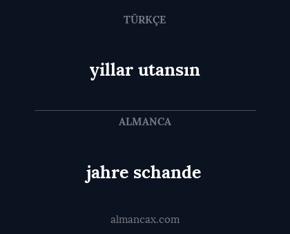 yillar utansın - jahre schande