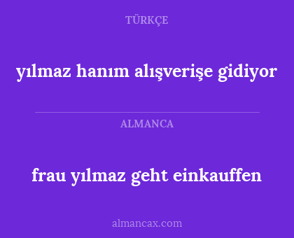 frau yılmaz geht einkauffen - yılmaz hanım alışverişe gidiyor