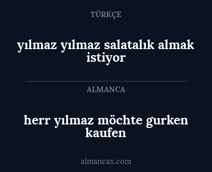 yılmaz yılmaz salatalık almak istiyor - herr yılmaz möchte gurken kaufen