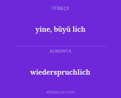 yine, büyü lich - wiederspruchlich