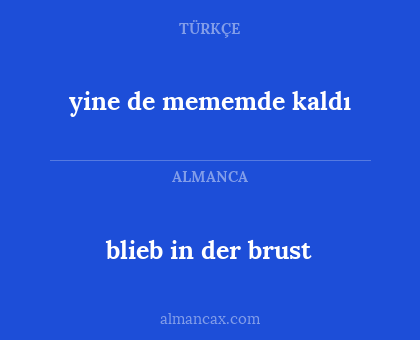 yine de mememde kaldı - blieb in der brust
