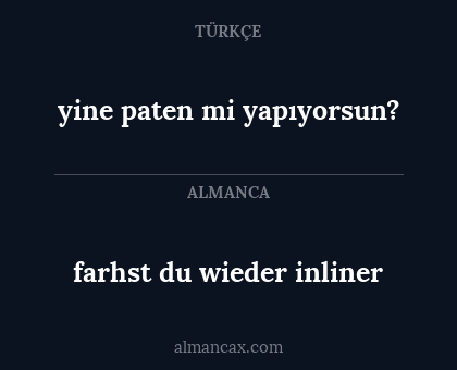 yine paten mi yapıyorsun? - farhst du wieder inliner