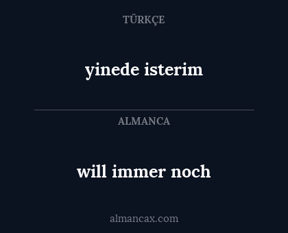 yinede isterim - will immer noch