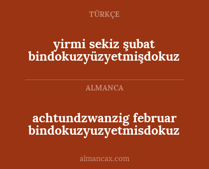 yirmi sekiz şubat bindokuzyüzyetmişdokuz - achtundzwanzig februar bindokuzyuzyetmisdokuz