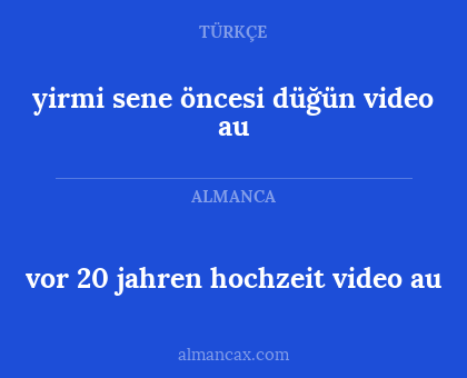yirmi sene öncesi düğün video au - vor 20 jahren hochzeit video au