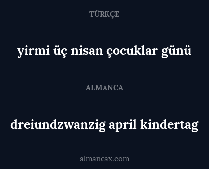 yirmi üç nisan çocuklar günü - dreiundzwanzig april kindertag