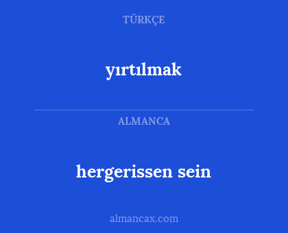 hergerissen sein - yırtılmak