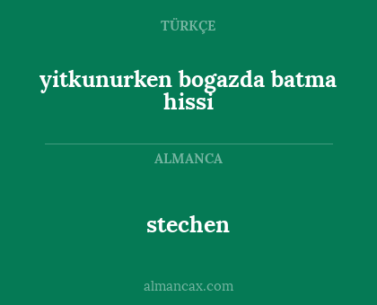 stechen - yitkunurken bogazda batma hissi