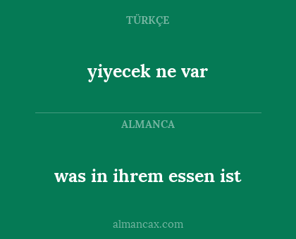 was in ihrem essen ist - yiyecek ne var