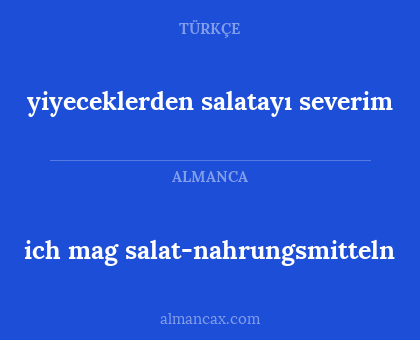 yiyeceklerden salatayı severim - ich mag salat-nahrungsmitteln