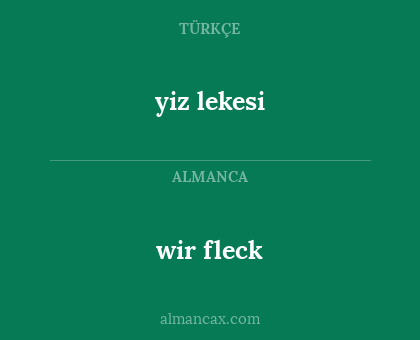 wir fleck - yiz lekesi