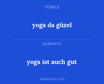 yoga da güzel - yoga ist auch gut