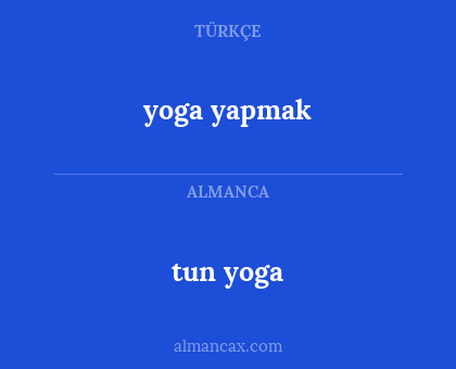 tun yoga - yoga yapmak