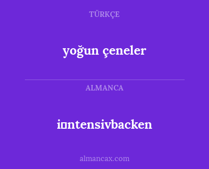 i̇ntensivbacken - yoğun çeneler