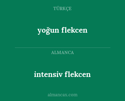 yoğun flekcen - intensiv flekcen
