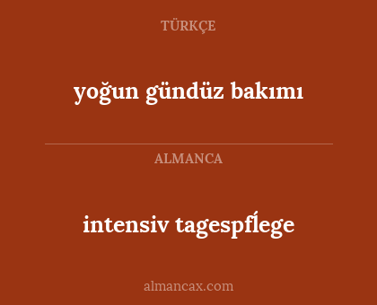intensiv tagespfĺege - yoğun gündüz bakımı
