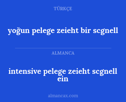 yoğun pelege zeieht bir scgnell - intensive pelege zeieht scgnell ein