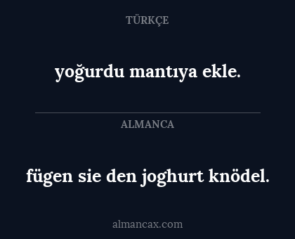 fügen sie den joghurt knödel. - yoğurdu mantıya ekle.