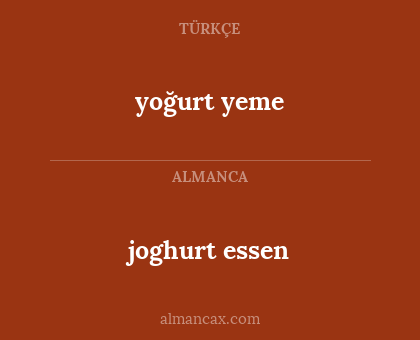 yoğurt yeme - joghurt essen