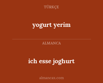 ich esse joghurt - yogurt yerim