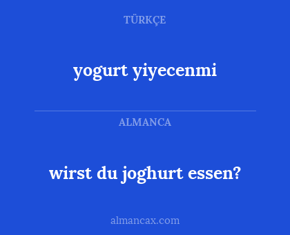 yogurt yiyecenmi - wirst du joghurt essen?