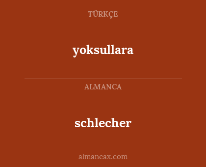 schlecher - yoksullara