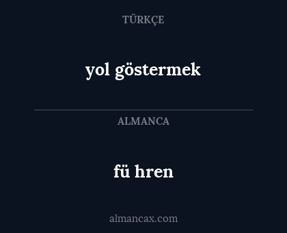 yol göstermek - fü
hren