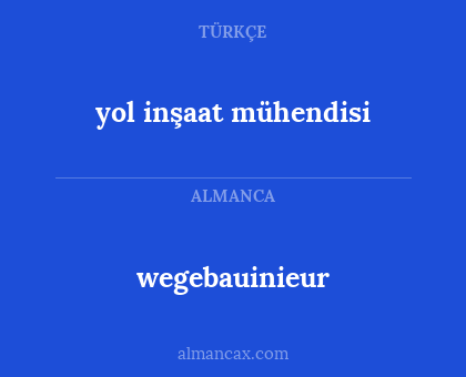 yol inşaat mühendisi - wegebauinieur